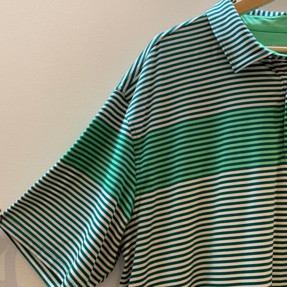 Masters Tech Golf Polo Shirt Green Stripes - Men's Size XXL - Picture 5 of 11